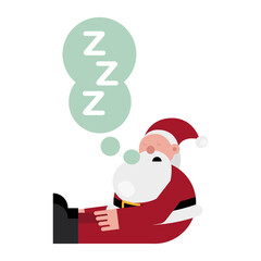 christmas santa claus sleeping character