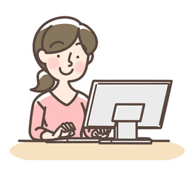 デスクトップパソコン　女性