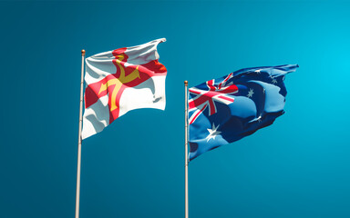 Beautiful national state flags of Guernsey and Australia.