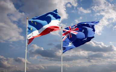 Beautiful national state flags of Gagauzia and Australia.