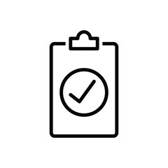 Black line icon for assess