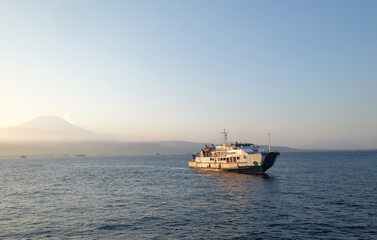 Ships in the Gilimanuk port in the afternoon