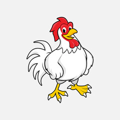 Chicken mascot cute caracter logo