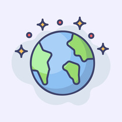 Space Icon, earth, globe, galaxy, space, astronomy, premium vector icon