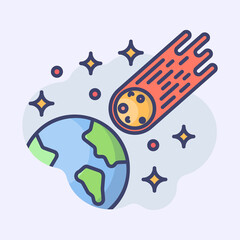 Space Icon, meteorite, asteroid, comet, galaxy, space, astronomy, premium vector icon