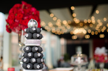 appetizer decoration with bokeh lights in background