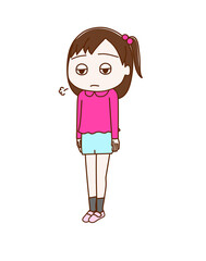 落ち込んでぼんやりと無気力になる少女