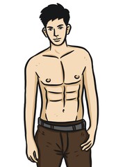 Fototapeta premium cartoon cute man on white background