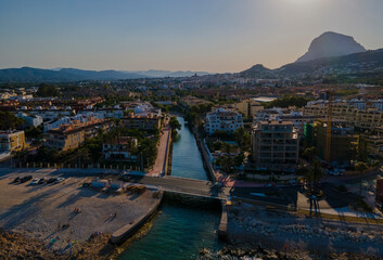 Gorgos River from Javea Port with Montgó in the background