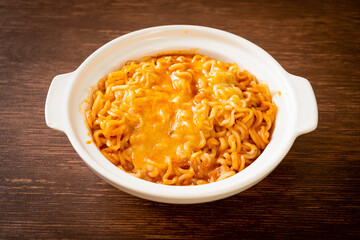spicy instant noodle with cheese