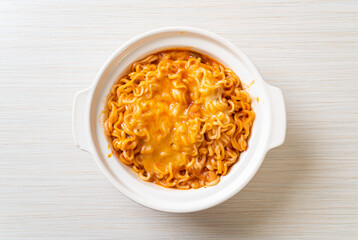 spicy instant noodle with cheese