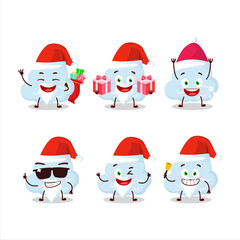 Santa Claus emoticons with blue cloud cartoon character