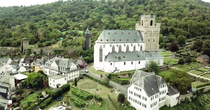 Oberwesel Germany in Summer, by drone.