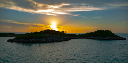 sunset over the sea Bahamas