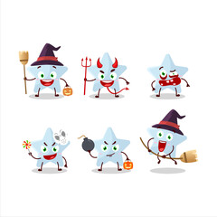 Halloween expression emoticons with cartoon character of blue star