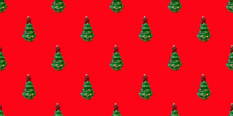 seamless pattern with a pattern - Christmas tree, festive background