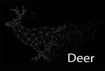 Wild deer from polygons vector illustration