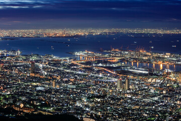 Fototapeta na wymiar 摩耶山掬星台から見る神戸の夜景　【2020年】