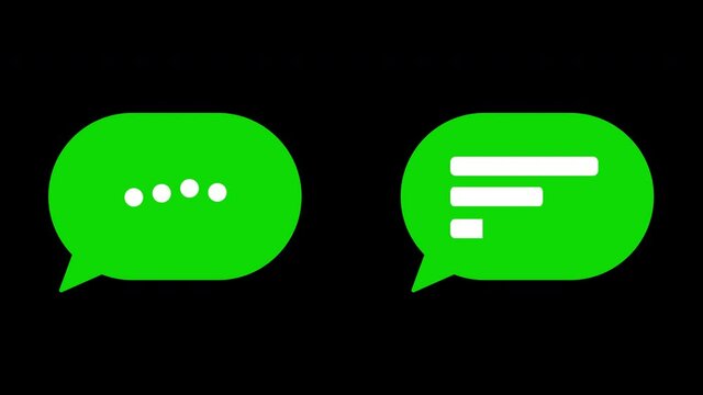 Speech bubbles, message clouds with circle loading bar animation, Alpha Channel (transparent background + Loop 4k)