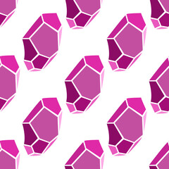 Pink Red Precious Stone Gem seamless pattern. 