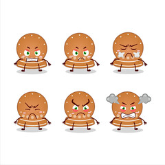 Snowball cookies cartoon character with various angry expressions