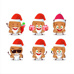 Santa Claus emoticons with snowball cookies cartoon character