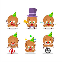Fototapeta premium Cartoon character of snowball cookies with various circus shows