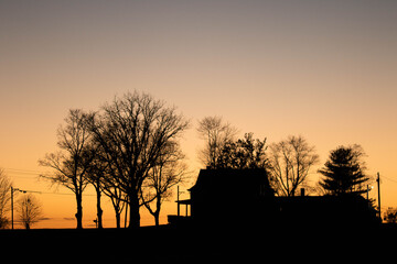 sunset in the countryside