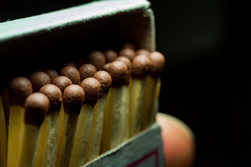 Matches in a box close up - 391690183