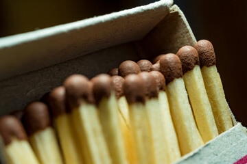 Matches in a box close up - 391690194