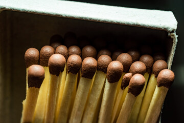Matches in a box close up - 391690195