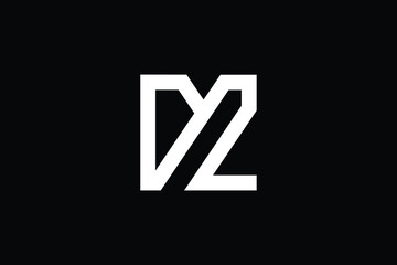 Fototapeta premium ZM logo letter design on luxury background. MZ logo monogram initials letter concept. ZM icon logo design. MZ elegant and Professional letter icon design on black background. M Z ZM MZ