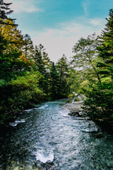 Natural scenic view of Kamikochi in Nagano prefecture, Japan.
