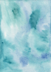 Watercolor background blue stains and spray