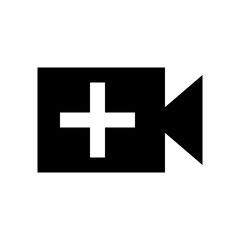 icon add upload video high quality black style vector