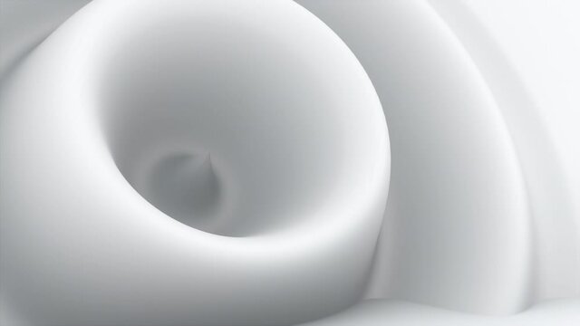 Abstract white shape with impulse circular waves, computer generated. 3d rendering of fractal backdrop