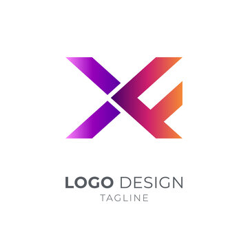 XF Monogram Logo, Letter X and F Logo Design