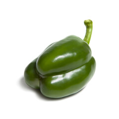 Green bell pepper isolated on white background