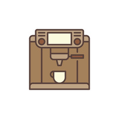 Coffee-Machine vector concept brown icon or logo element