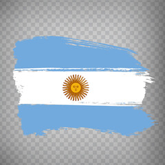 Flag of Argentina from brush strokes.  Flag Argentine Republic on transparent background for your web site design, logo, app, UI. Stock vector. Vector illustration EPS10.