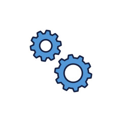 Vector Spur Gear concept blue icon or symbol