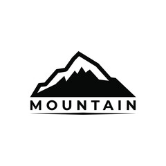 mountain icon vector. mountain icon black on white background. mountain hills icon simple and modern design. vector illustration of mountain hills.