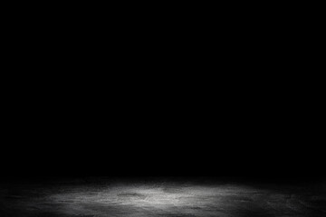 Abstract image of Studio dark room concrete floor grunge texture background.