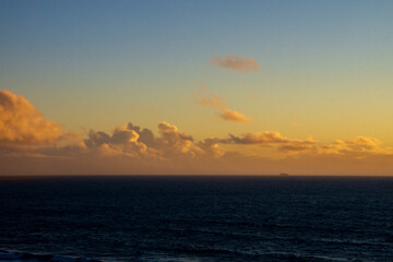 Clouds and Ocean During a Warm California Sunset