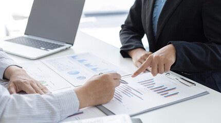 Asian businessmen meeting finance in a private room.