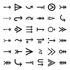 Set arrow icon. Collection different arrows sign. Set of flat icons, signs, symbols arrow for interface design, web design, apps and more. Arrows big black set icons. Arrow icon. Arrow vector