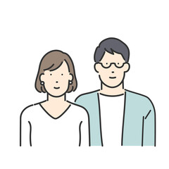 若い夫婦・カップル　上半身