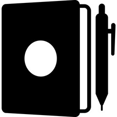 
A diary, notebook, with pen
