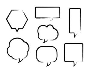 ドット柄のあるポップな吹き出し素材セット Wall Mural Chimichanga