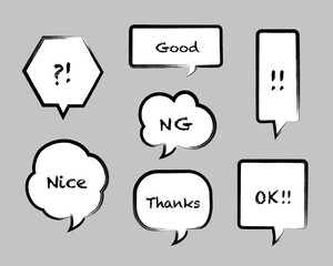 ドット柄のあるポップな吹き出し素材セット Wall Mural Chimichanga